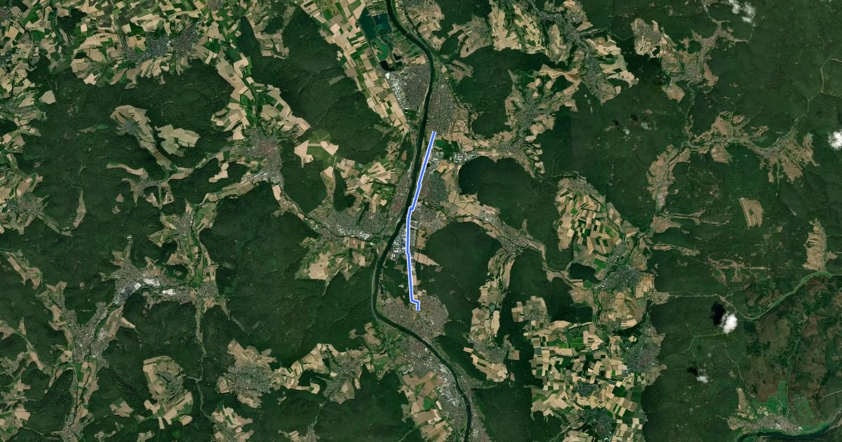 Маршрут Untermain Planetenweg на спутниковом снимке