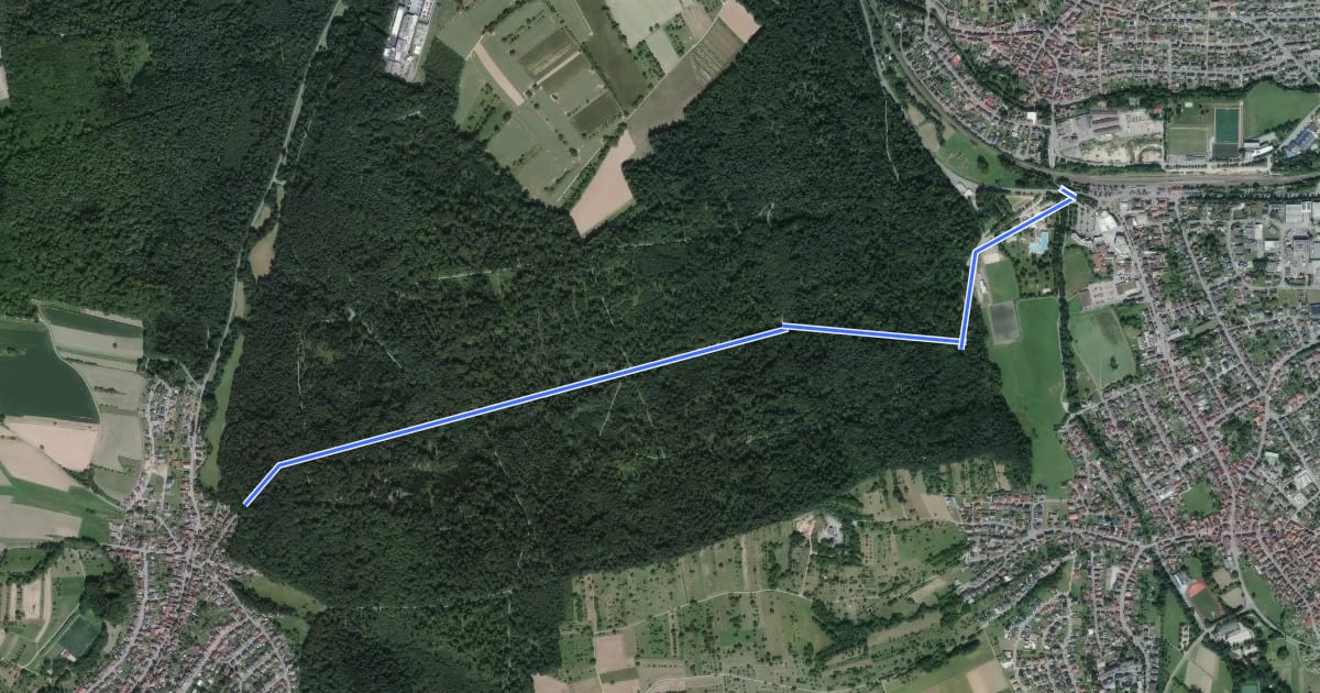 Маршрут Untermutschelbach CVJM Häusle - Remchingen Unterführung на спутниковом снимке