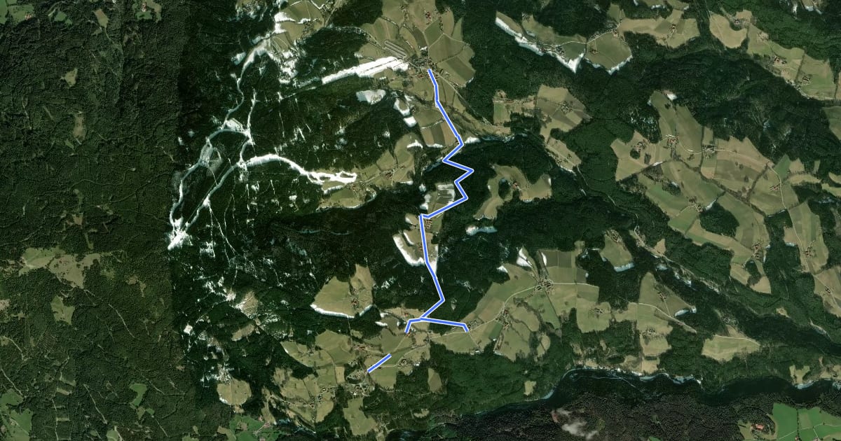 Маршрут Unternberg - Gasthof Hansl am Oad - St. Peter на спутниковом снимке