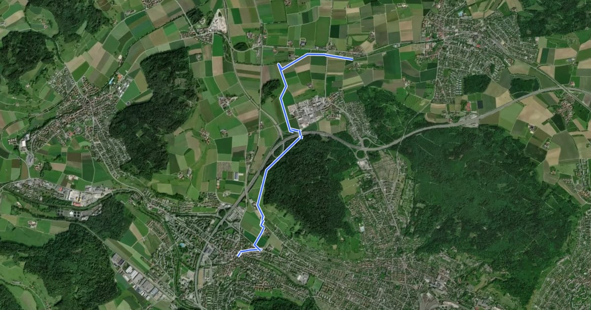 Маршрут Unterohringen - Winterthur Wülflingen на спутниковом снимке