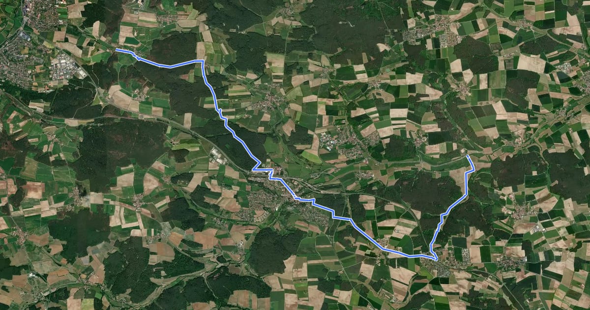 Маршрут Untersachsen – Leitsmühle на спутниковом снимке