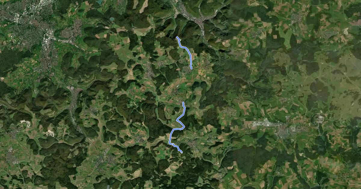 Маршрут Upfingen - Gächingen - Offenhausen - Sternberg на спутниковом снимке