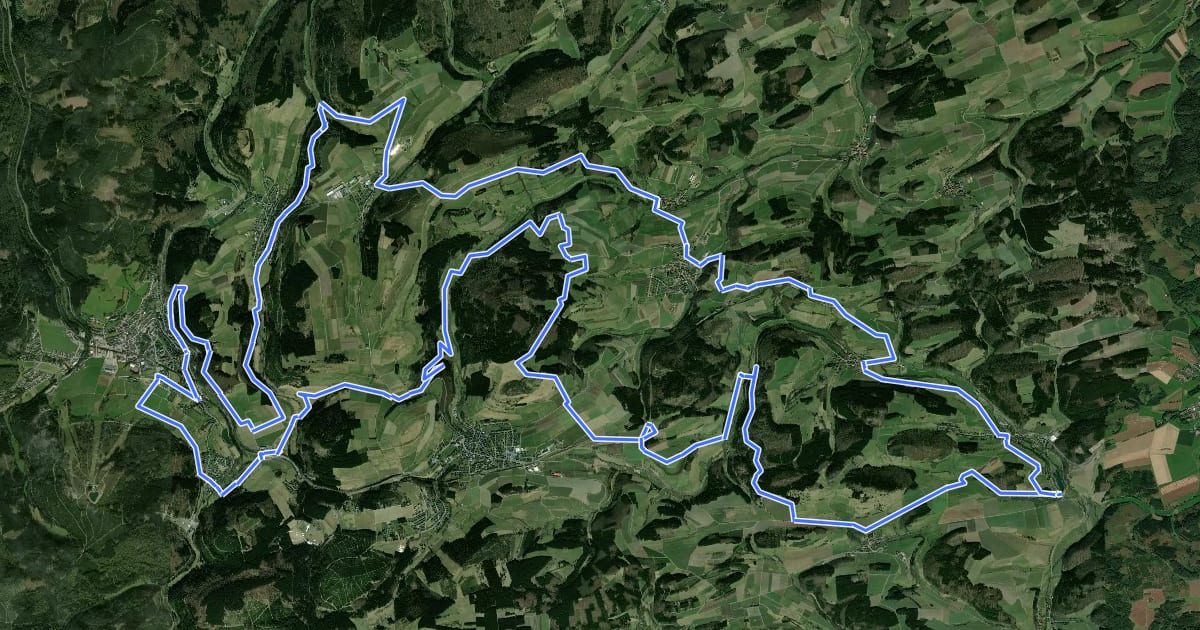 Маршрут Upland Dörfer Tour на спутниковом снимке