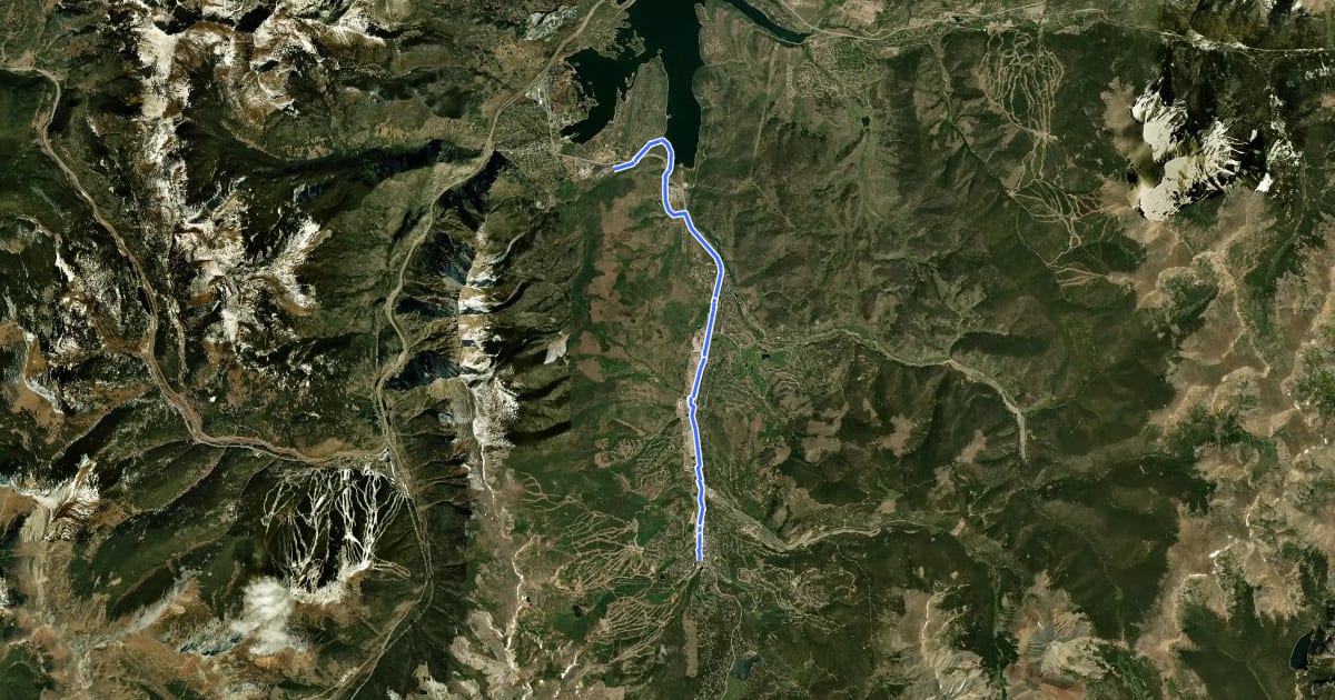 Маршрут Upper Blue Recpath на спутниковом снимке