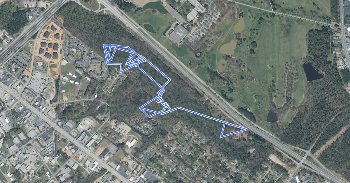Маршрут Upper Chinquapin Greenway на спутниковом снимке