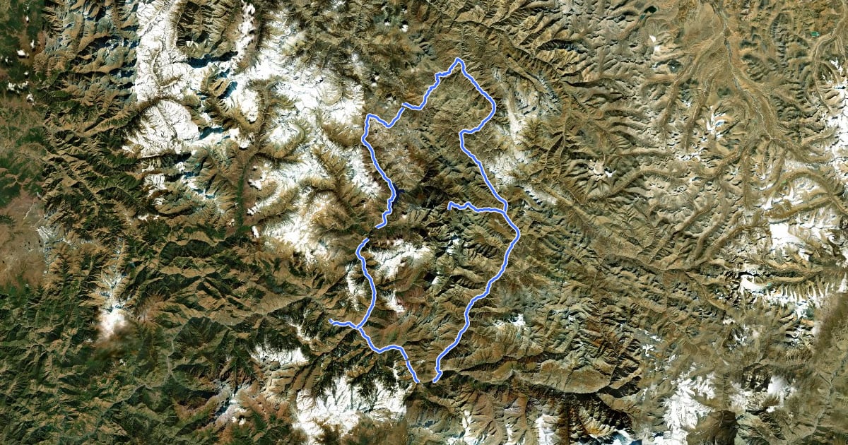 Маршрут Upper Dolpo Circuit на спутниковом снимке