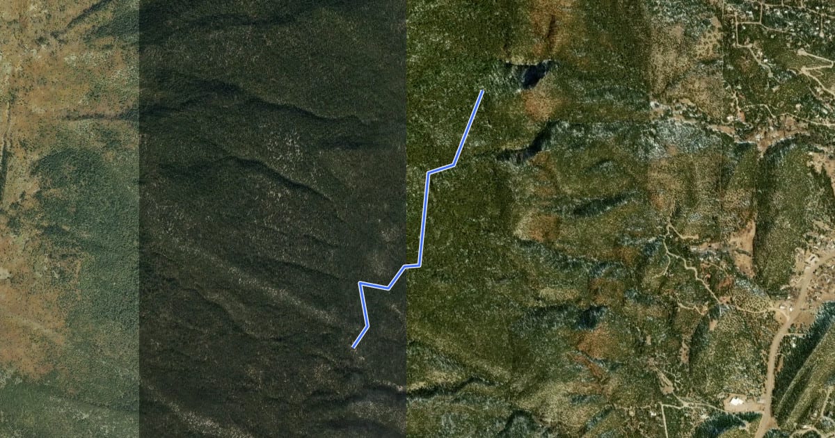 Маршрут Upper Faulty Trail на спутниковом снимке
