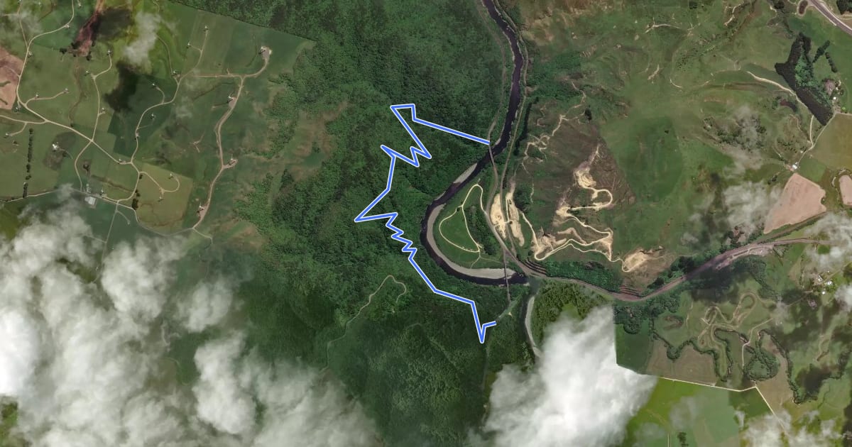 Маршрут Upper Gorge Bridge Track на спутниковом снимке