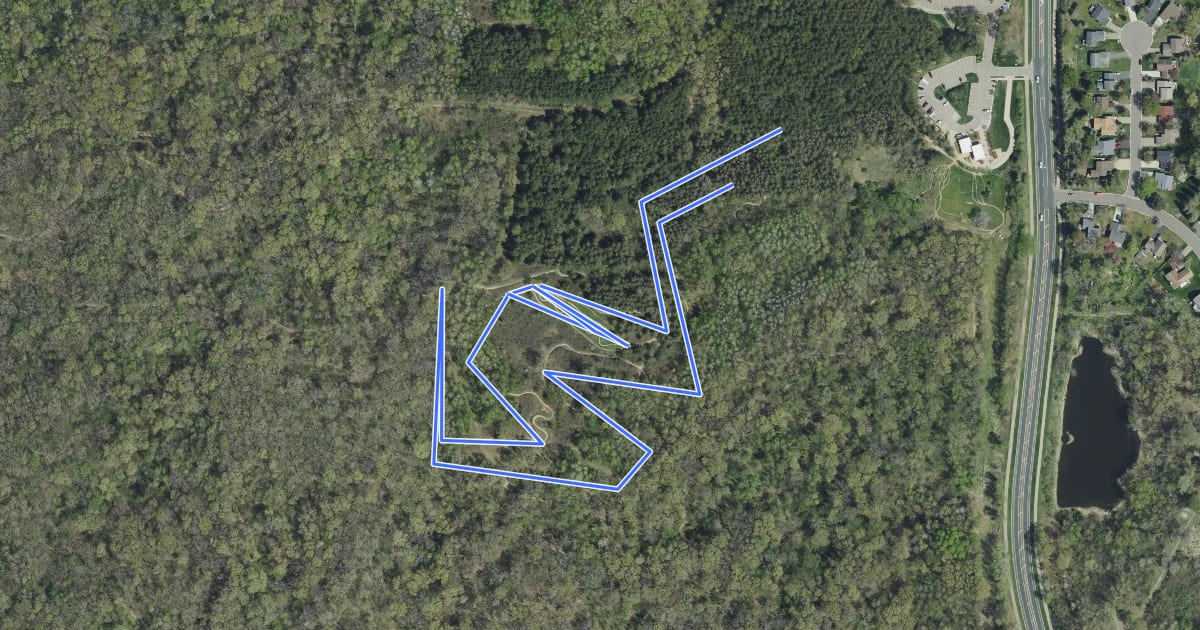 Маршрут Upper Green Loop на спутниковом снимке