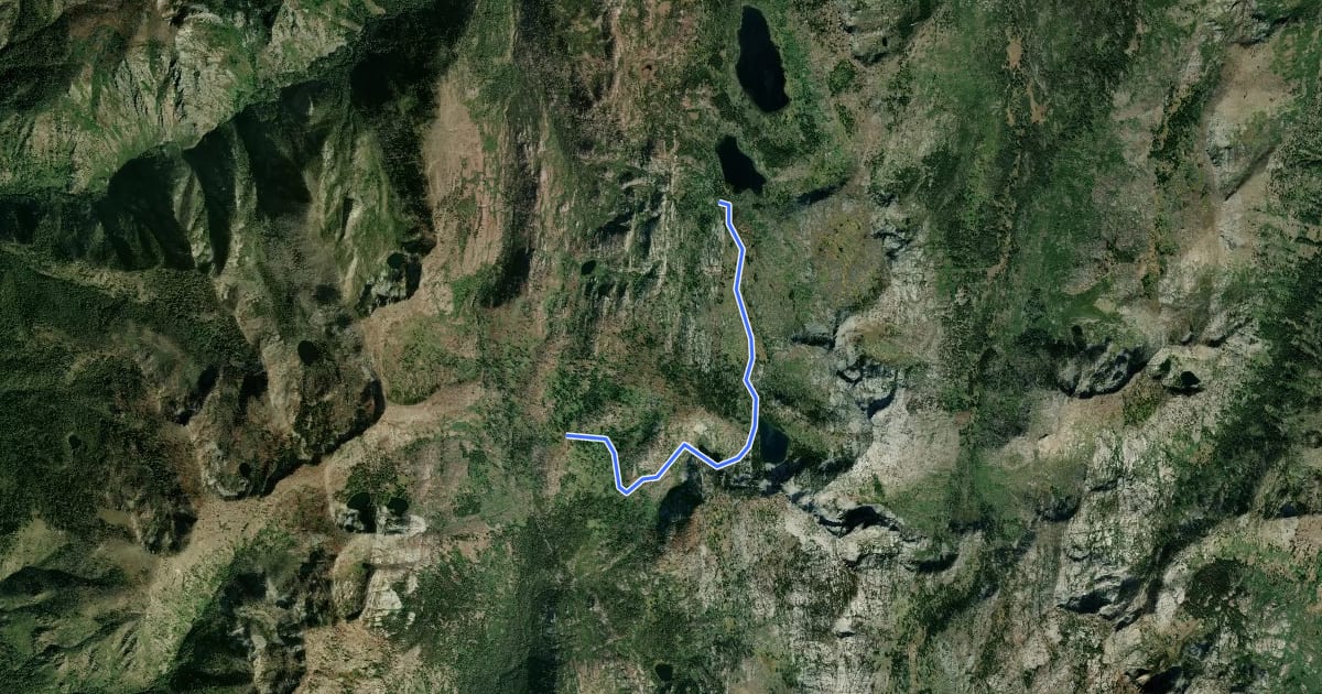 Маршрут Upper Hazard/Hard Creek Basin Trail на спутниковом снимке