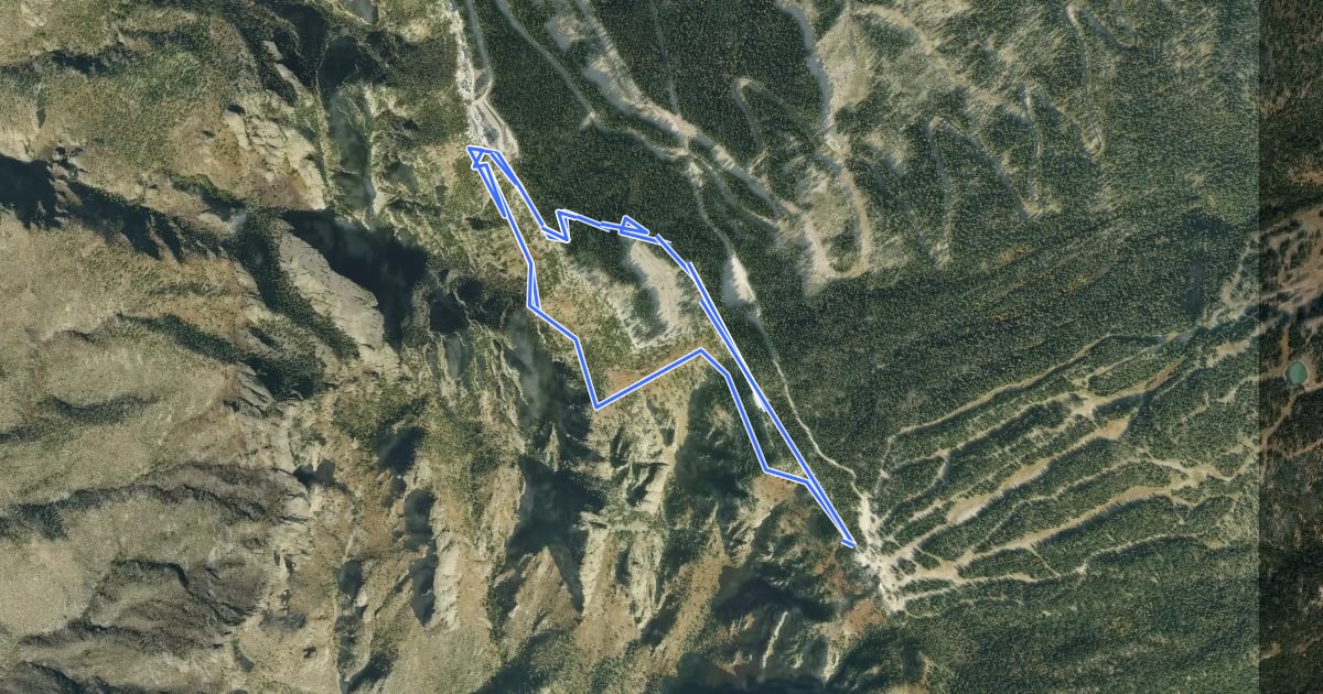 Маршрут Upper La Luz, Crest House Spur, Crest Loop Route на спутниковом снимке