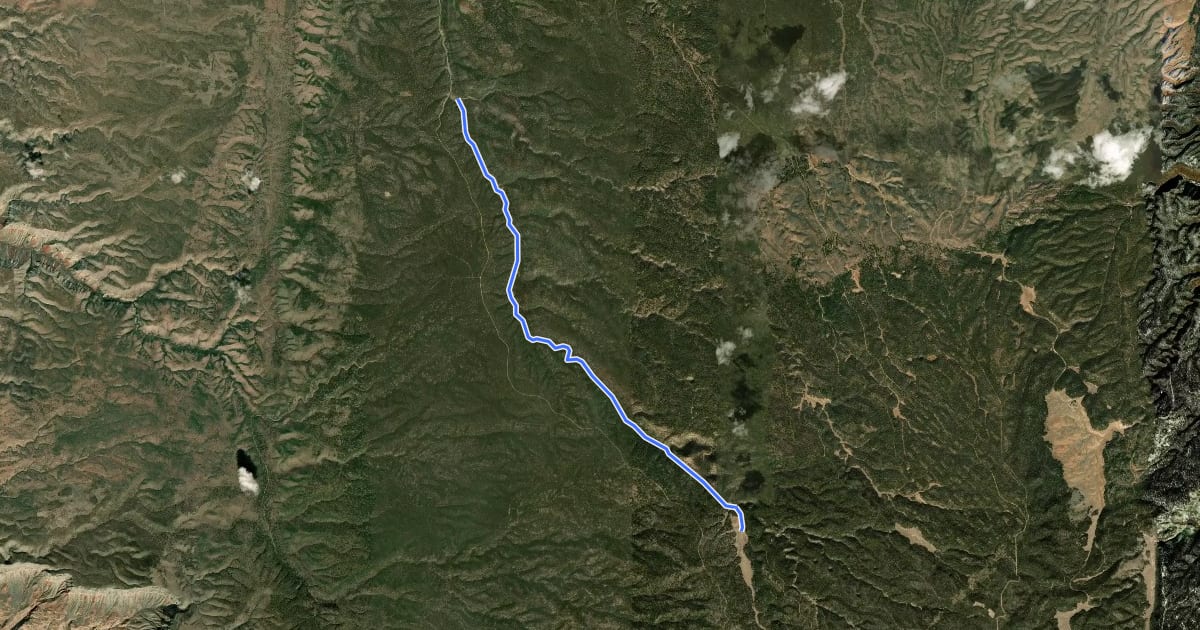 Маршрут Upper Lookout Canyon Trail #120 на спутниковом снимке