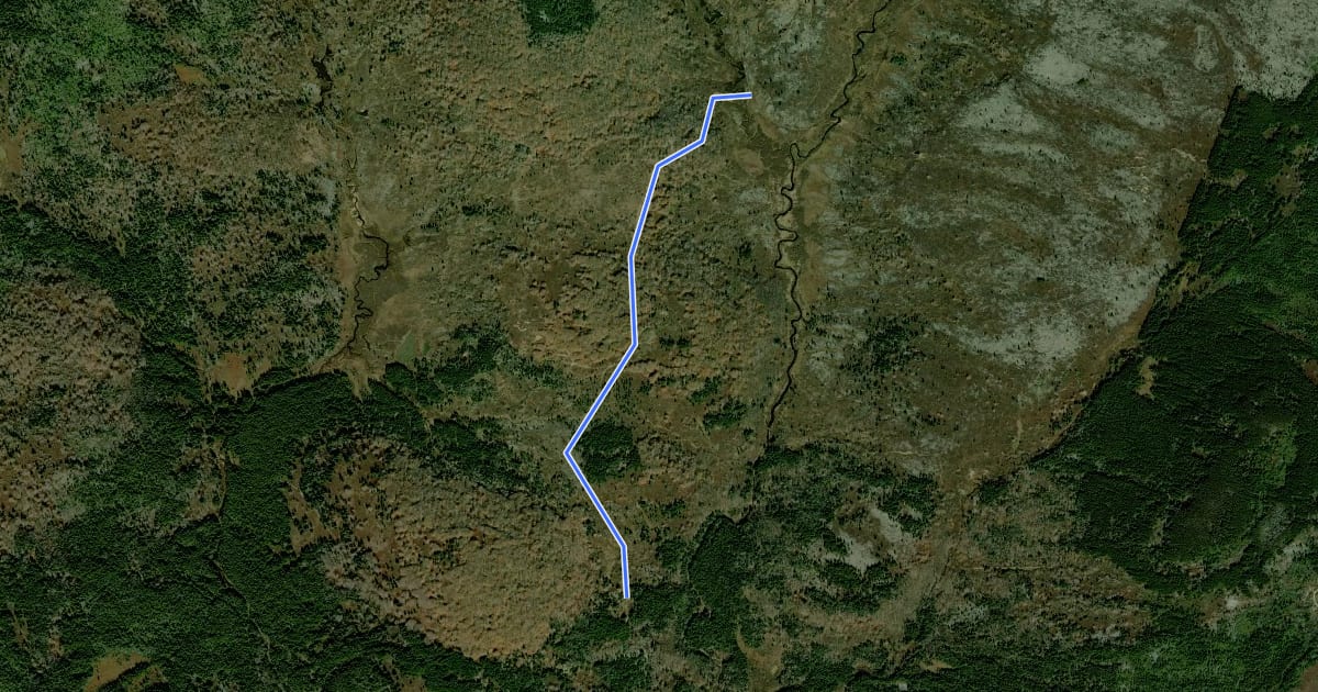 Маршрут Upper Red Creek Trail на спутниковом снимке