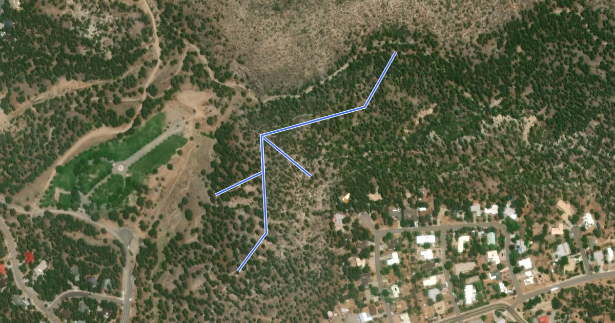 Маршрут Upper Rendija Trail на спутниковом снимке