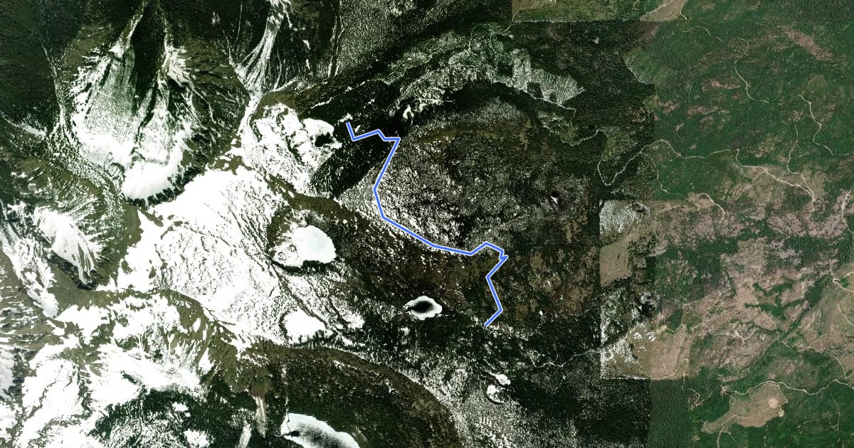 Маршрут Upper Roaring Creek Trail на спутниковом снимке