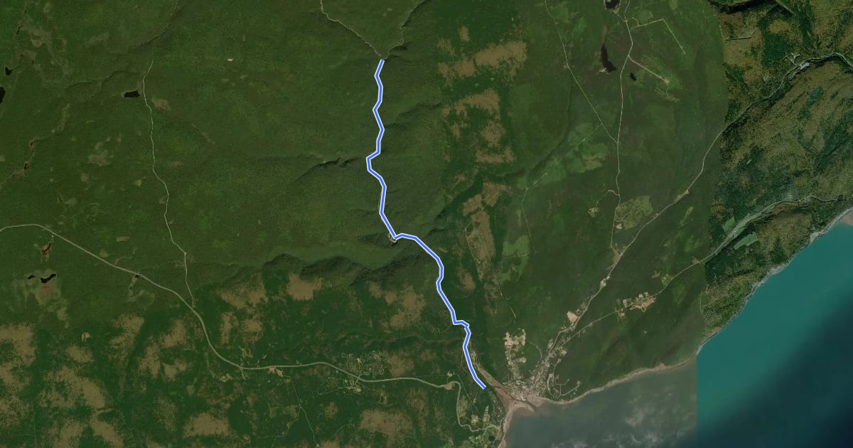 Маршрут Upper Salmon River Trail на спутниковом снимке