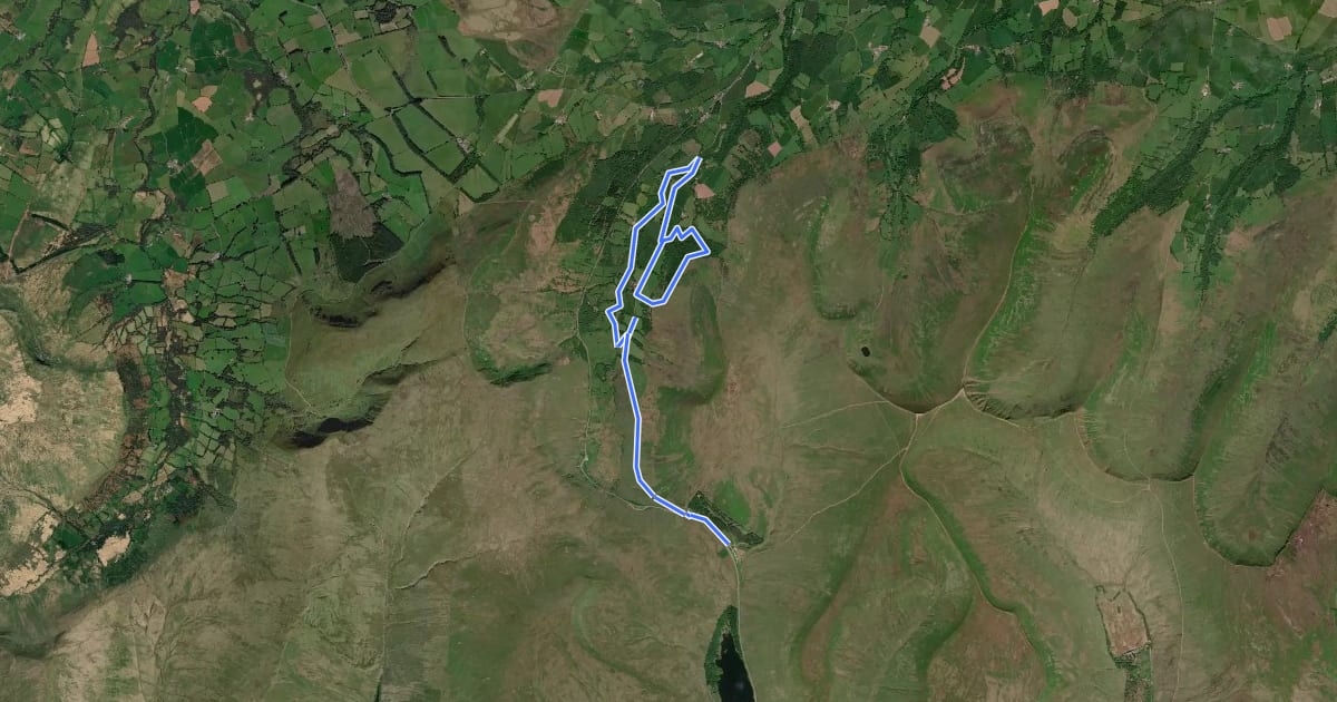 Маршрут Upper Tarell Valley Walk, East Wales на спутниковом снимке