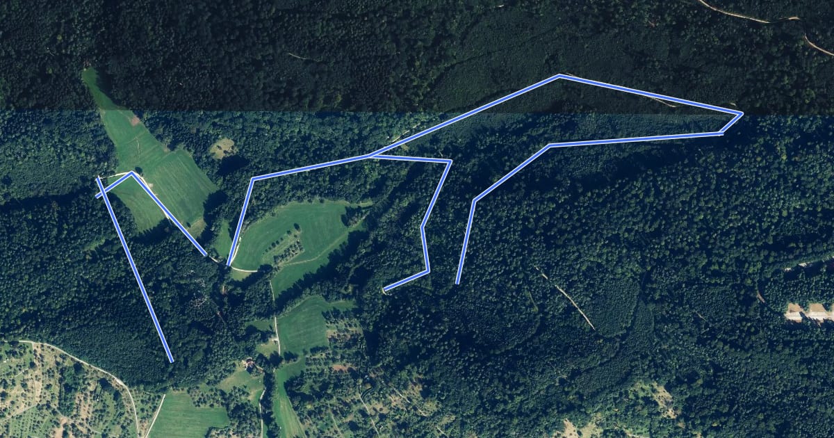 Маршрут Urbacher Wanderweg 1 на спутниковом снимке