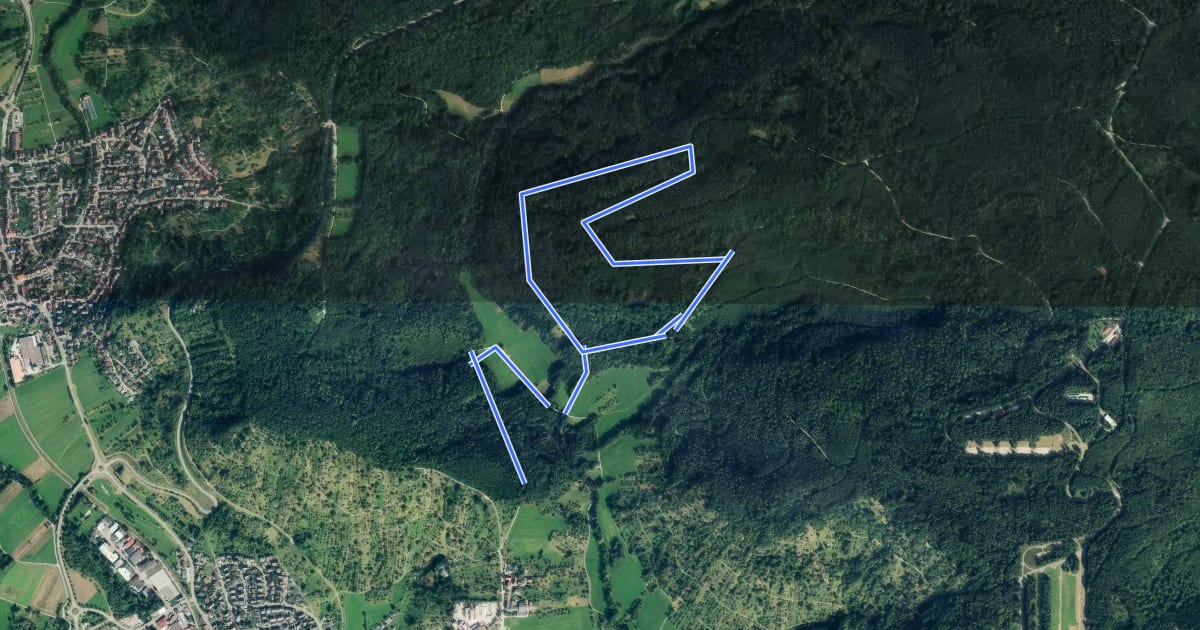 Маршрут Urbacher Wanderweg 2 на спутниковом снимке