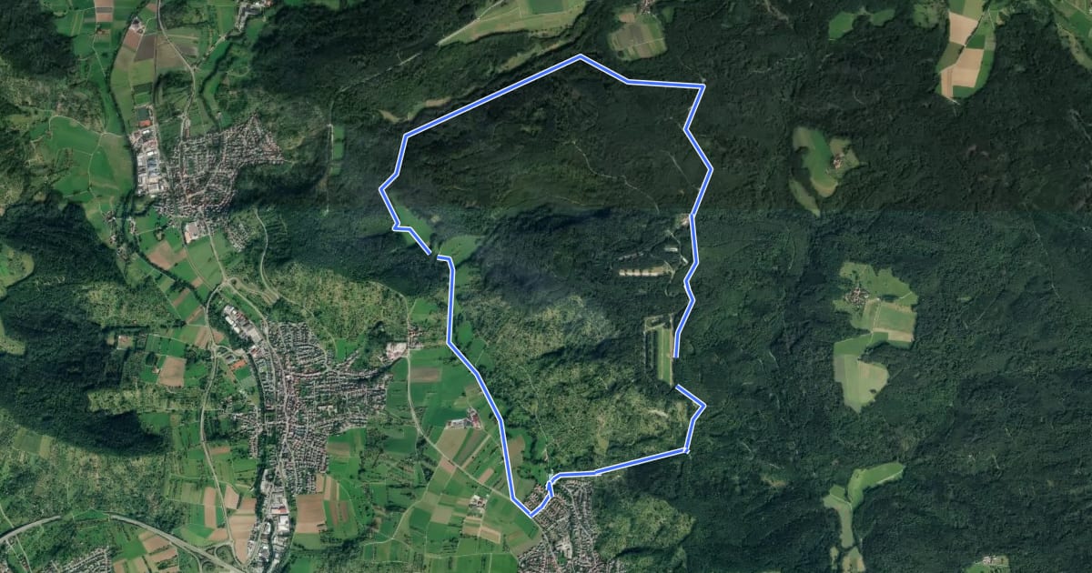 Маршрут Urbacher Wanderweg 3 на спутниковом снимке