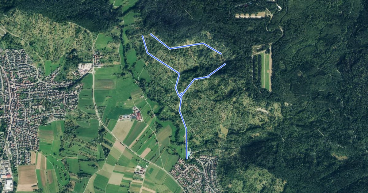 Маршрут Urbacher Wanderweg 4 на спутниковом снимке