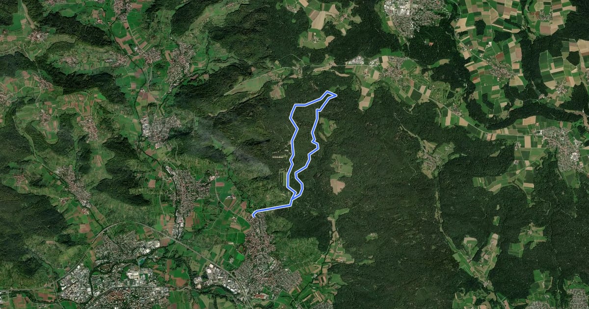 Маршрут Urbacher Wanderweg 5 на спутниковом снимке