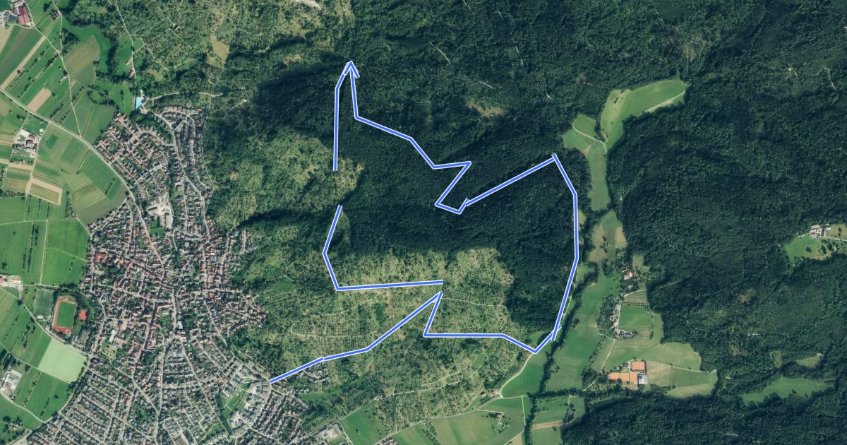 Маршрут Urbacher Wanderweg 7 на спутниковом снимке
