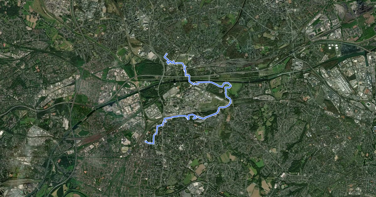 Маршрут Urban.Trail – Erlebnis.Pfad durch Oberhausen на спутниковом снимке