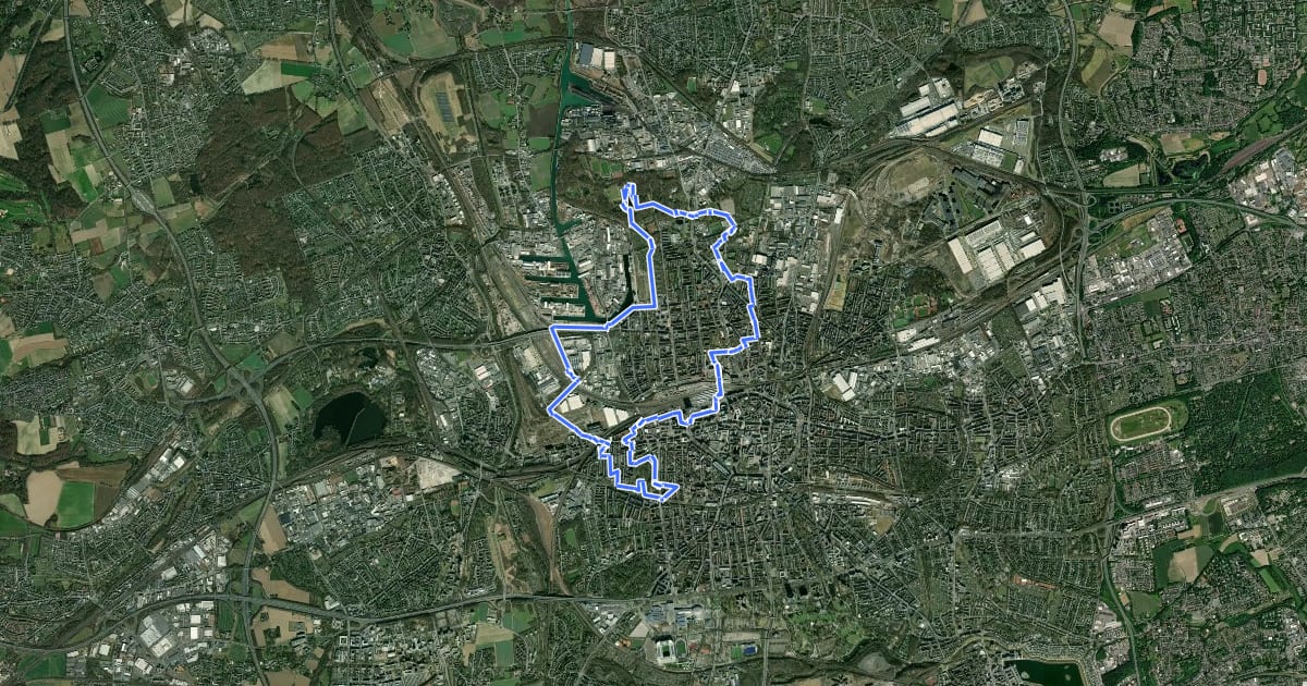 Маршрут Urban.Trail – Sub.KulTour in Dortmund на спутниковом снимке