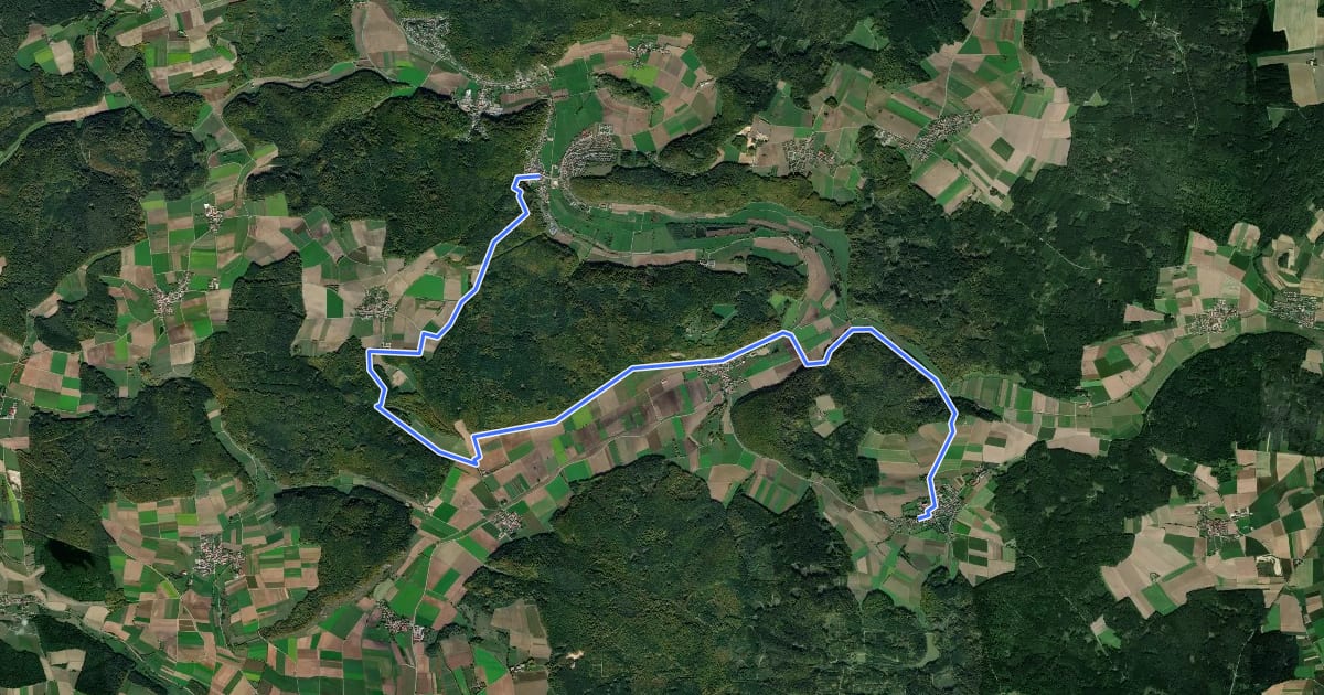 Маршрут Urdonautalsteig Etappe 5 Bergen - Wellheim на спутниковом снимке