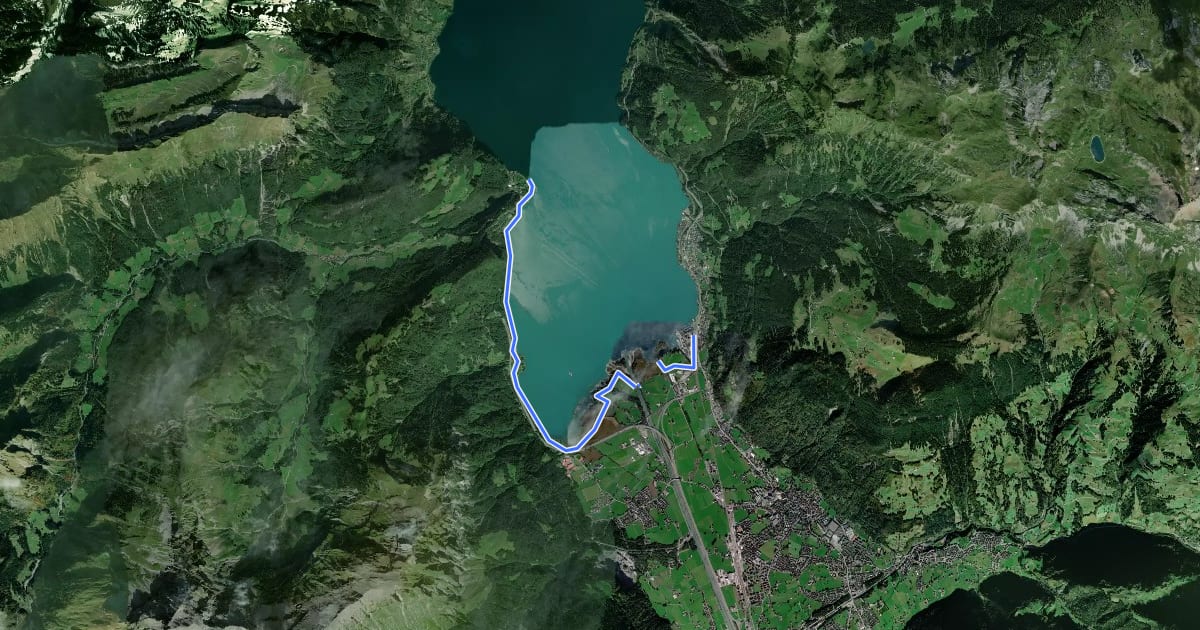 Маршрут Urnersee-Uferweg на спутниковом снимке