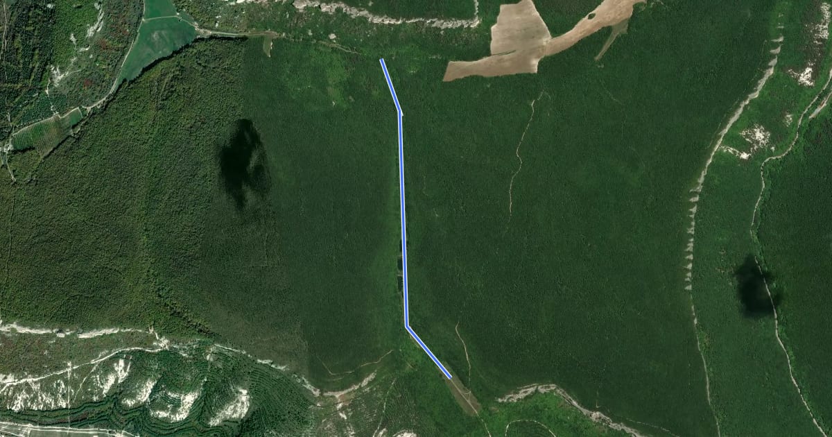 Маршрут урочище Пятая балка на спутниковом снимке