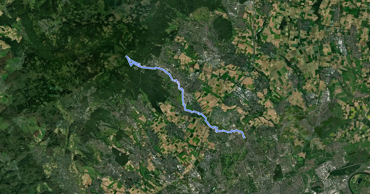 Маршрут Urselbach Mühlenwanderweg на спутниковом снимке