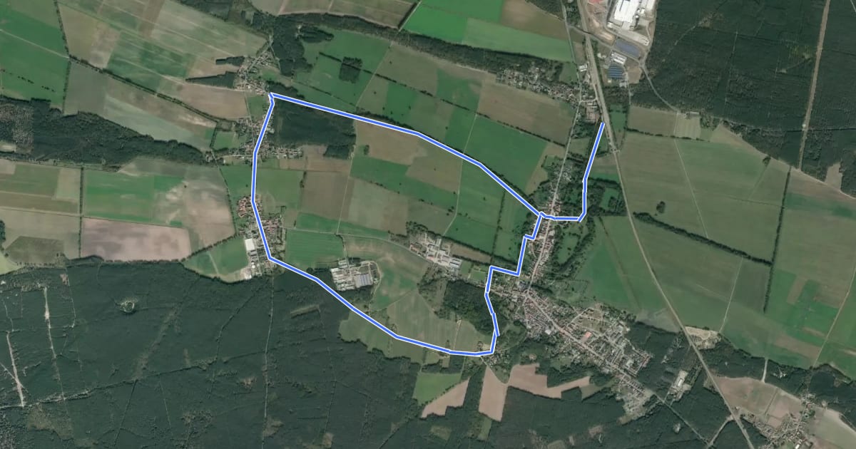 Маршрут Urstromtalweg на спутниковом снимке