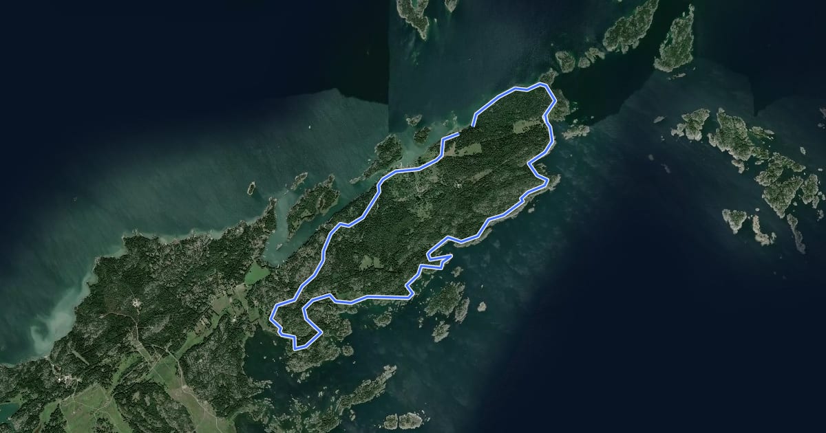 Маршрут Utö runt на спутниковом снимке