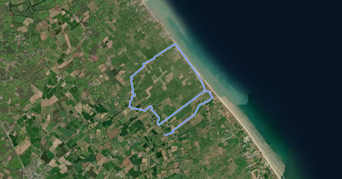 Маршрут Utah Beach на спутниковом снимке