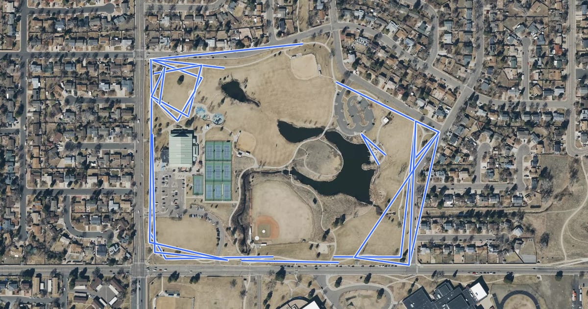 Маршрут Utah Park Trail на спутниковом снимке