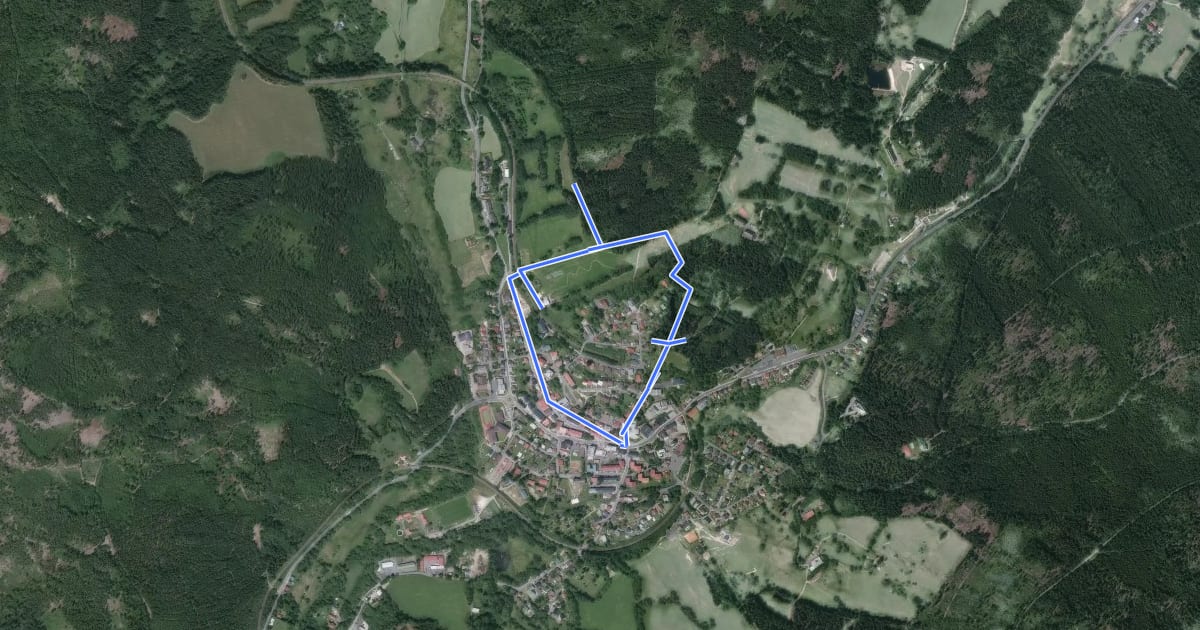 Маршрут Utajená obrana železné opony - trasa Belveder на спутниковом снимке