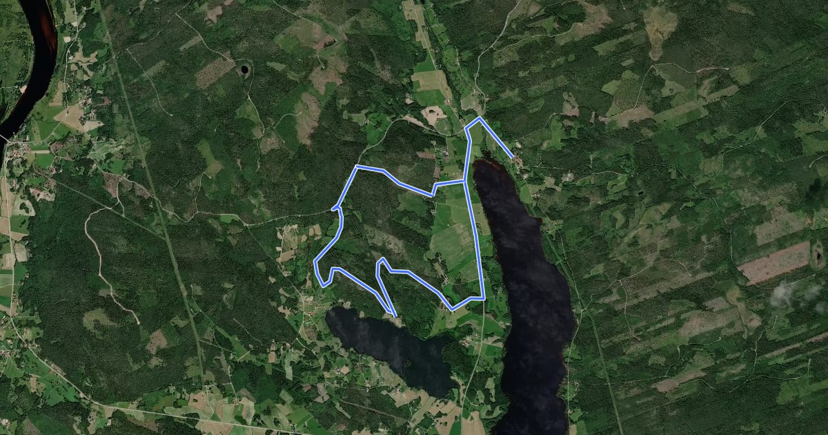 Маршрут Uvåsberget 12.6km на спутниковом снимке