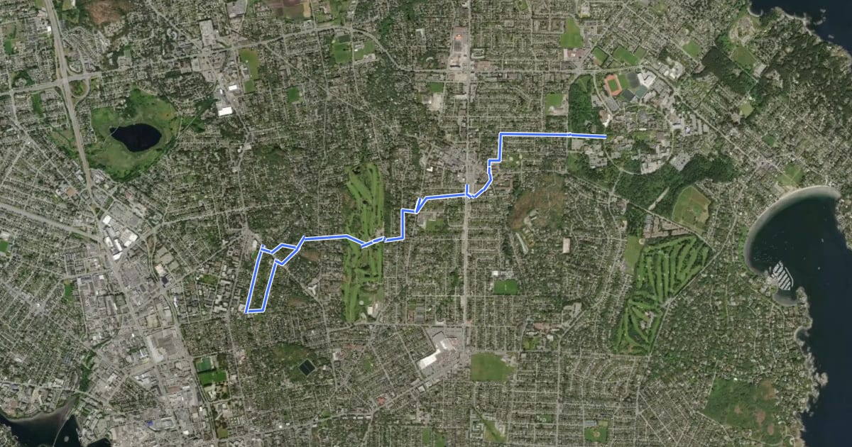 Маршрут UVic / Cedar Hill Local Connector на спутниковом снимке