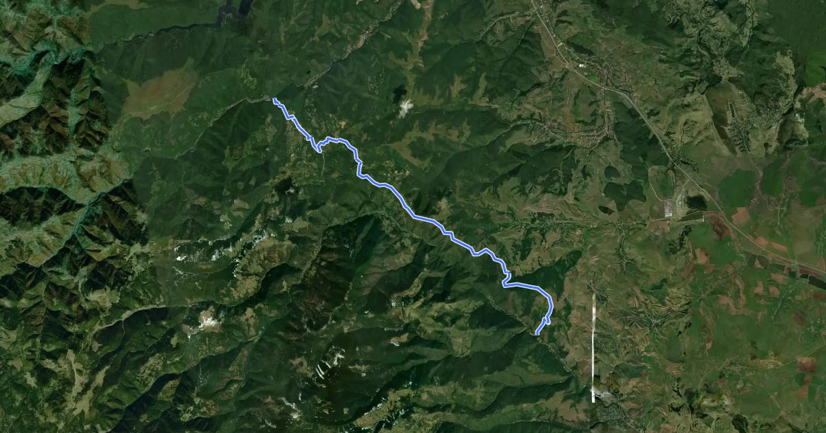 Маршрут Uzina - Chirilești - Moara de Pădure (La Poruț) на спутниковом снимке