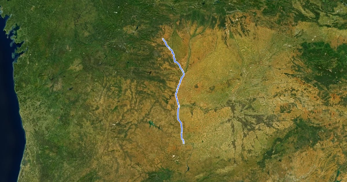 Маршрут Vía de la Plata hiking - 03 Salamanca to Astorga на спутниковом снимке