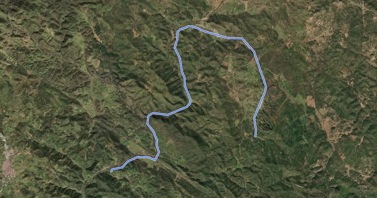 Маршрут Vía Verde de la Sierra Norte на спутниковом снимке