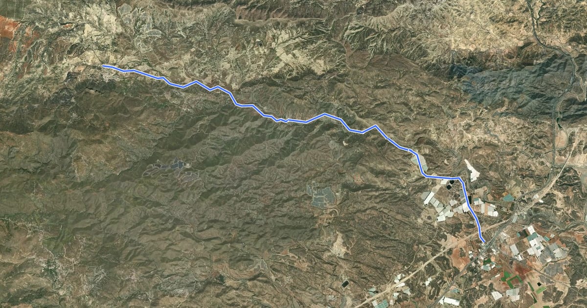 Маршрут Vía Verde de Lucainena de las Torres a Agua Amarga на спутниковом снимке