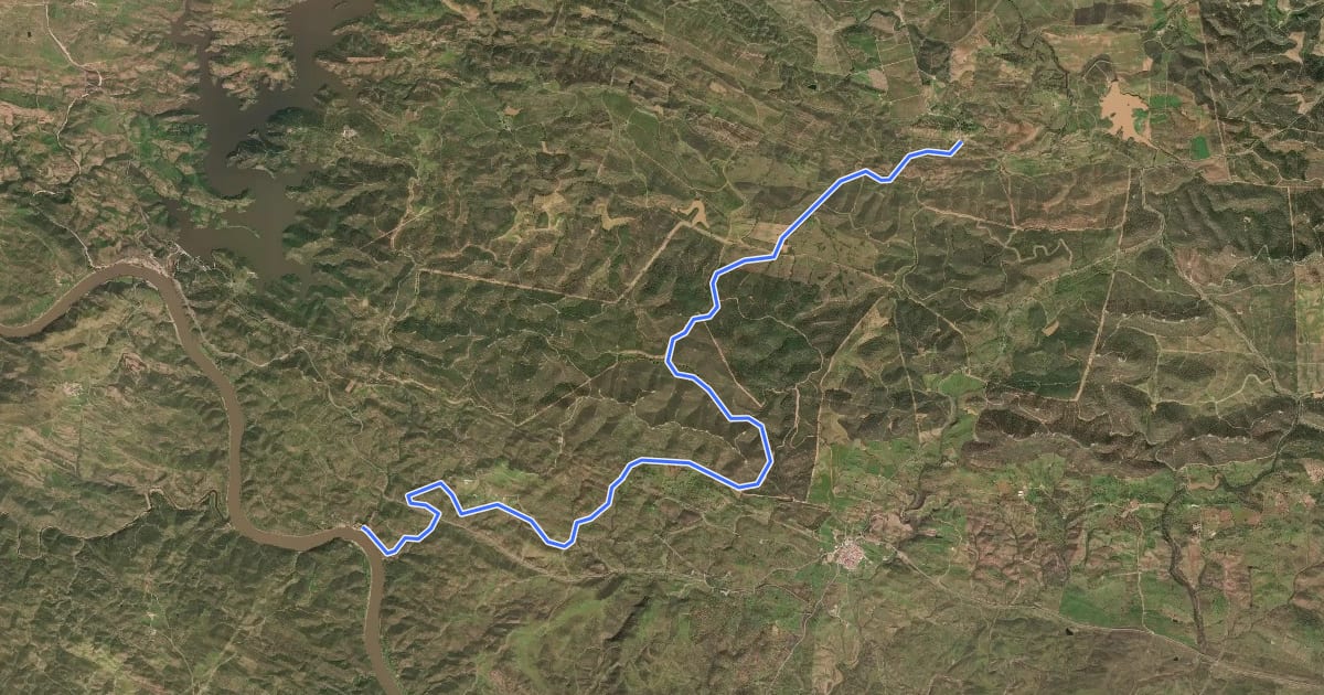 Маршрут Vía Verde del Bajo Guadiana на спутниковом снимке