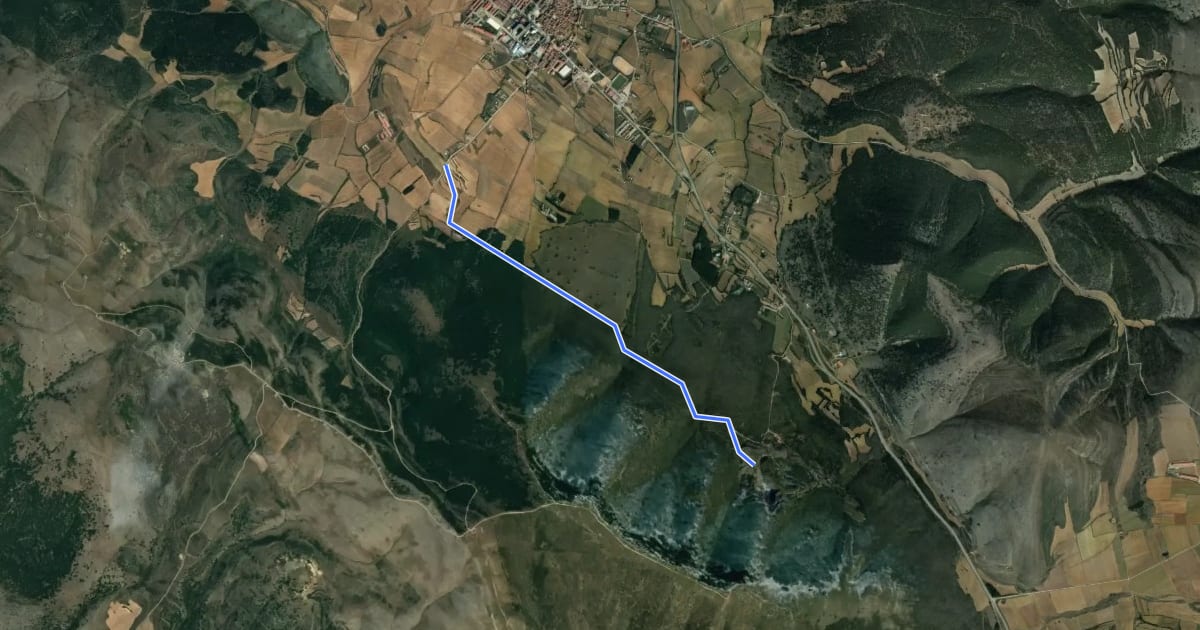 Маршрут Vía Verde del Moncayo на спутниковом снимке