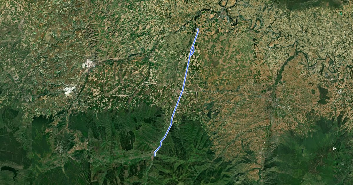 Маршрут Vía Verde del Río Oja на спутниковом снимке