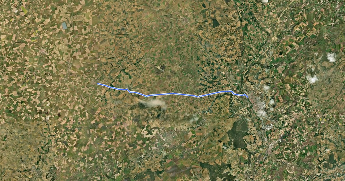 Маршрут Vía Verde del Tren Burra на спутниковом снимке