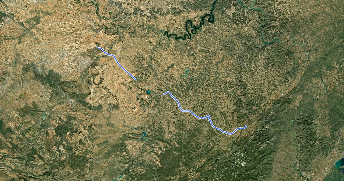 Маршрут Vía Verde del Val de Zafán на спутниковом снимке