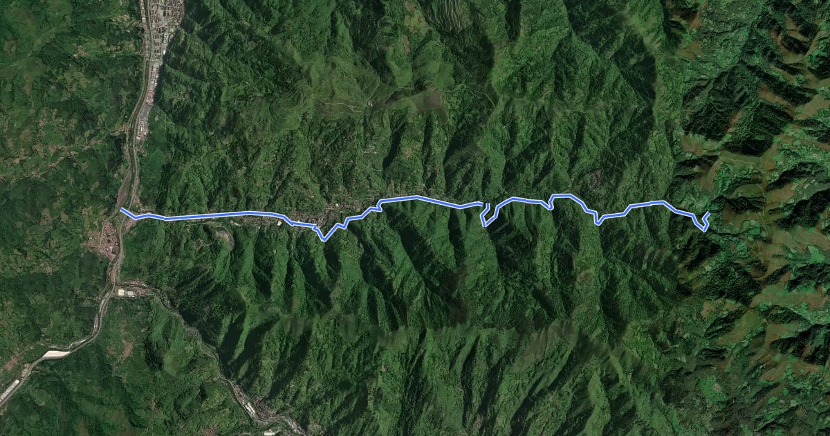 Маршрут Vía Verde del Valle de Turón на спутниковом снимке
